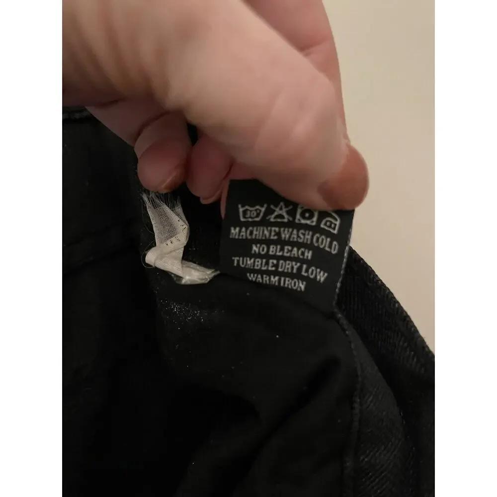 Young Republic Men's Black Straight Jeans Cotton Polyester Denim Logo Zipper